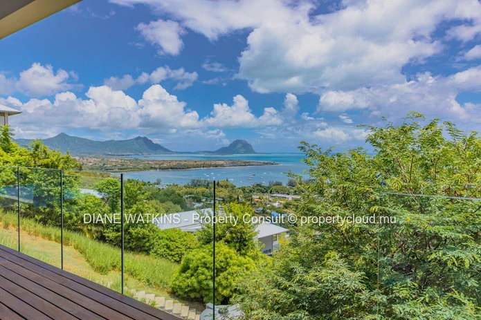 Elevated Sea-View Villa with 4 En Suite Bedrooms, Studio and Lift in Rivière Noire