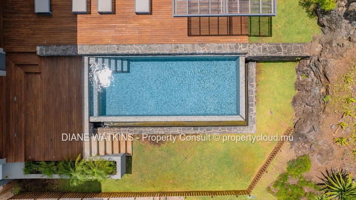 Elevated Sea-View Villa with 4 En Suite Bedrooms, Studio and Lift in Rivière Noire