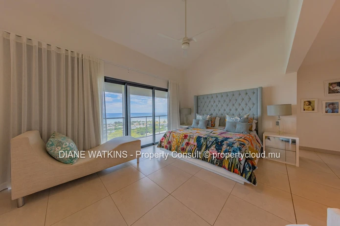 Elevated Sea-View Villa with 4 En Suite Bedrooms, Studio and Lift in Rivière Noire
