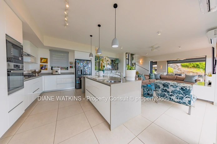Elevated Sea-View Villa with 4 En Suite Bedrooms, Studio and Lift in Rivière Noire
