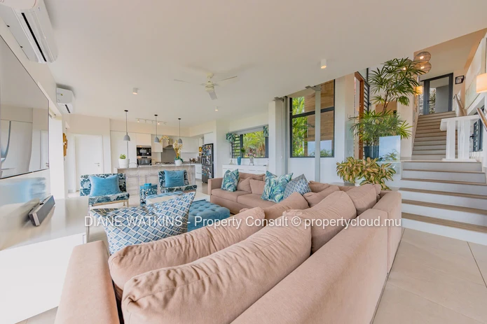 Elevated Sea-View Villa with 4 En Suite Bedrooms, Studio and Lift in Rivière Noire