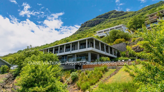 Elevated Sea-View Villa with 4 En Suite Bedrooms, Studio and Lift in Rivière Noire